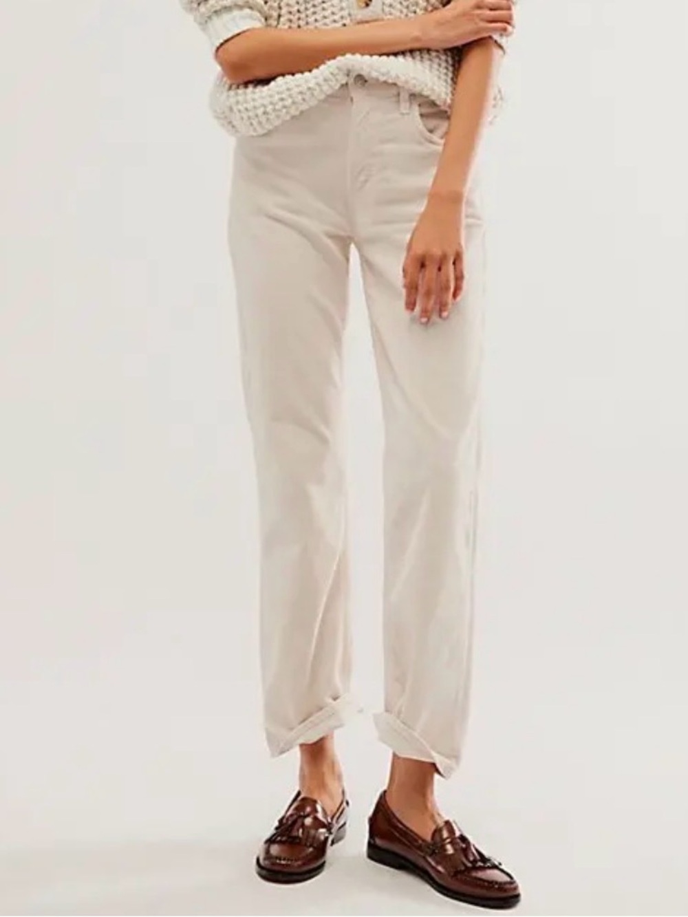 Citizens Of Humanity Neve Corduroy Relaxed Jeans in Oysterette